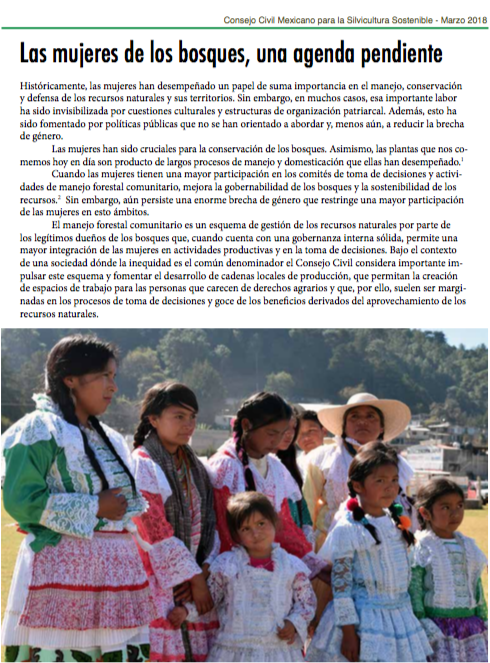 Las mujeres de los bosques, una agenda pendiente - Consejo Civil Mexicano para la Sivilcultura ...