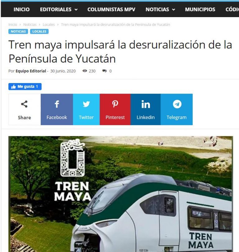Tren maya impulsará la desruralización de la Península de Yucatán - Consejo Civil Mexicano para ...